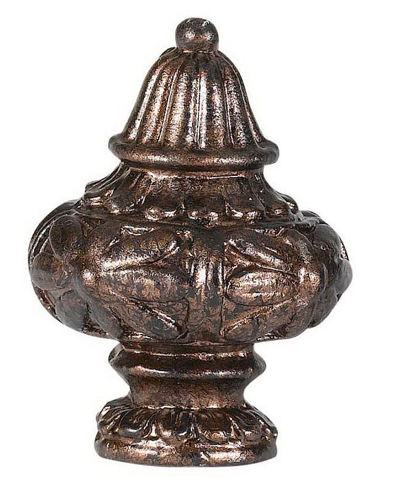 2.13" Height Metal Cast Finial - Rust