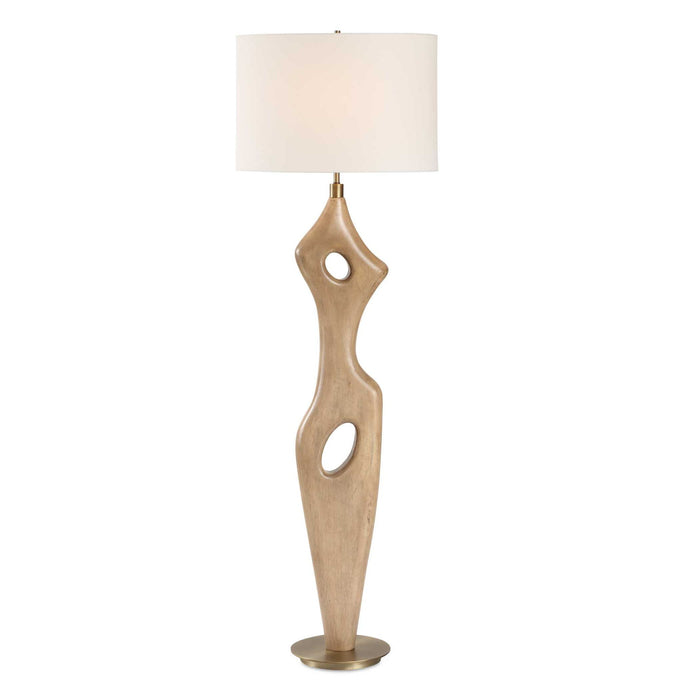 Almyra - Solid Wood Floor Lamp - Light Brown