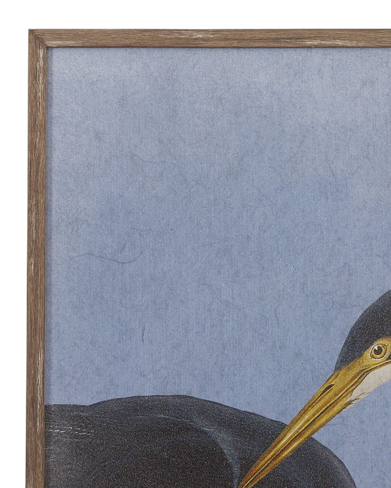 Bayou Heron Framed Print (Set of 2) - Blue / Black
