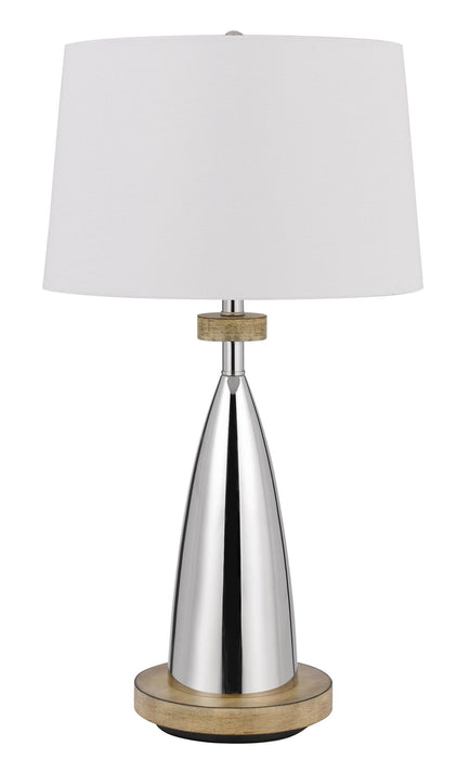 Lockport - Table Lamp - Chrome & Wood