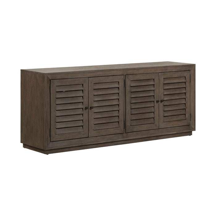 Aspen Sky - 78" TV Console - Weathered Saddle Brown