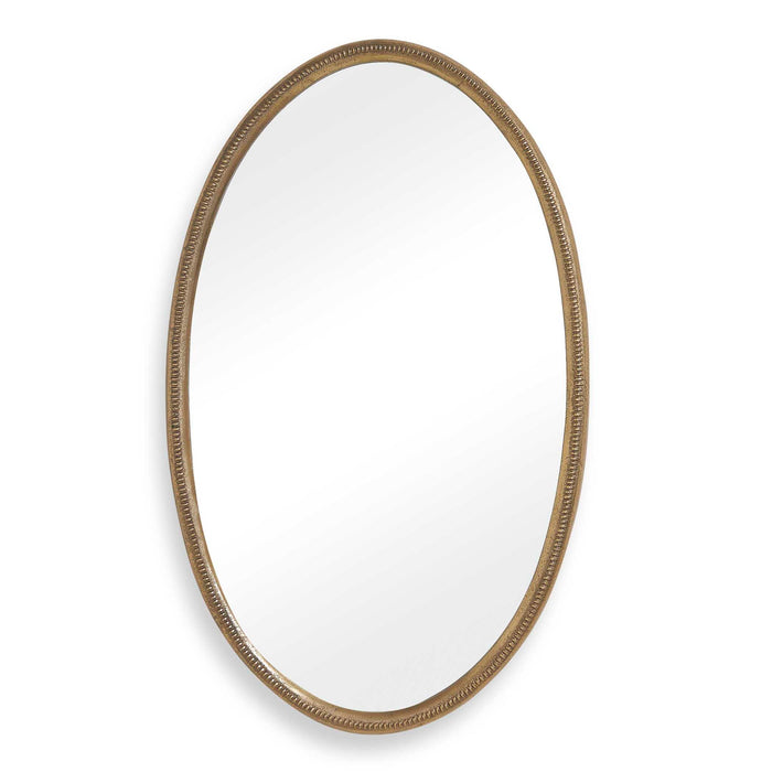 Ellis - Beaded Oval Mirror - Brass