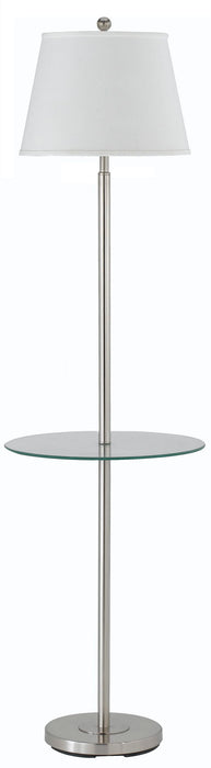 Andros - 60" Height Metal Floor Lamp - Brushed Steel & White