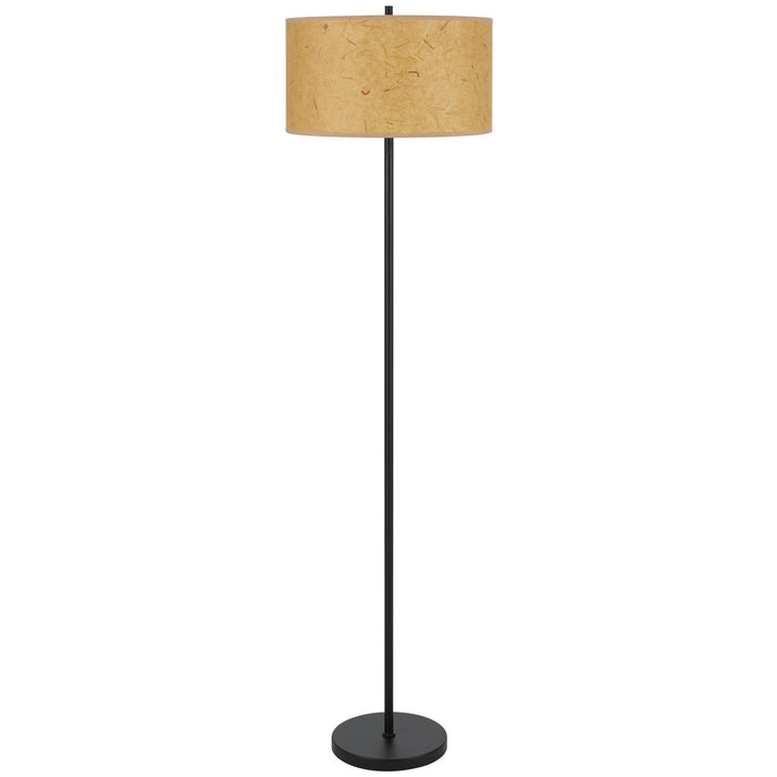 Octavia - Metal Pole Lamp With Paper Shade - Black / Kraft