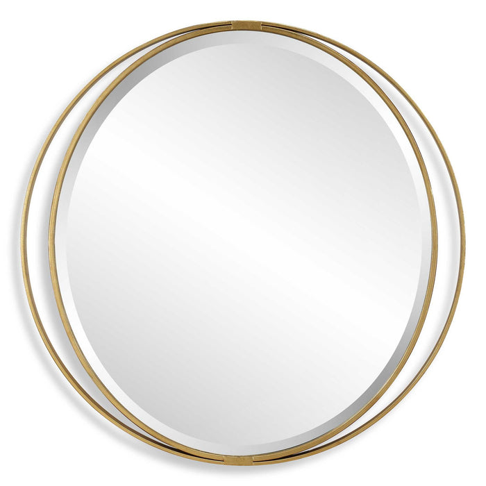 Rhodes - Gold Round Mirror