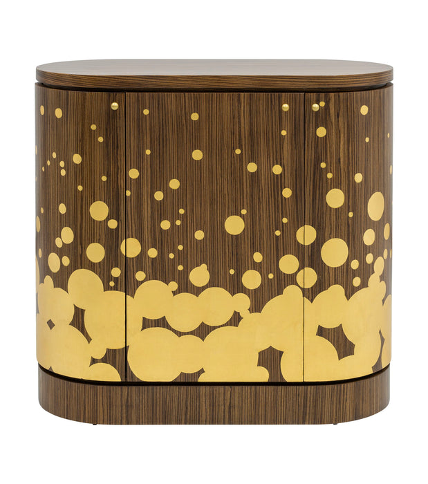 Bubbly - Bar Cabinet - Zebrano / Gold Leaf