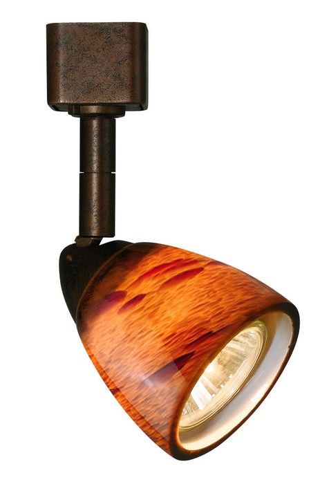 4.87" Height Serpentine Track Head With Shade - Amber & Rust