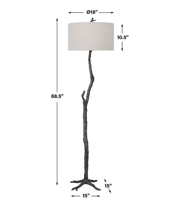 Spruce - Rustic Floor Lamp - Black
