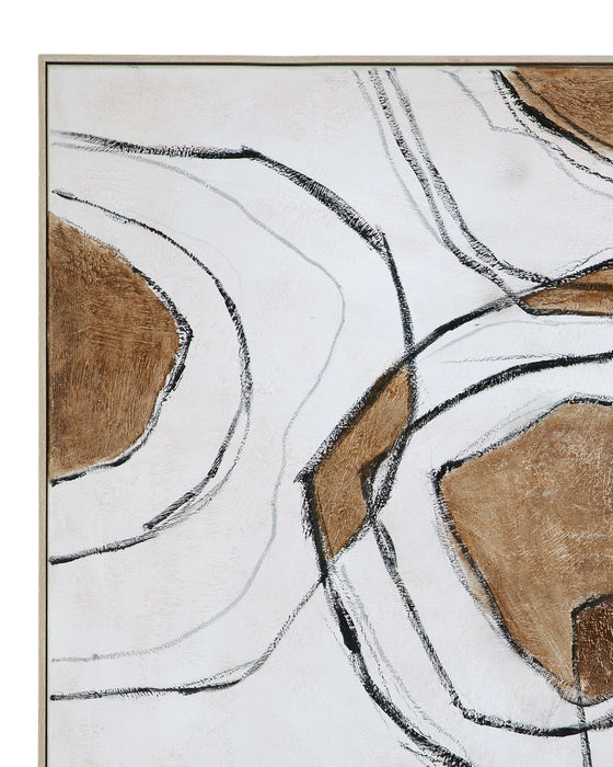 Rhetoric Canvas Art - White / Light Brown