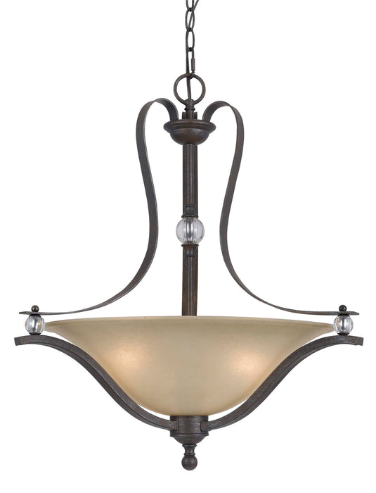 Riverton - 25" Height Three Light Pendant - Dark Bronze