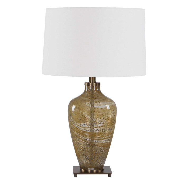 Rainer - Blown Glass Table Lamp - Brown / White