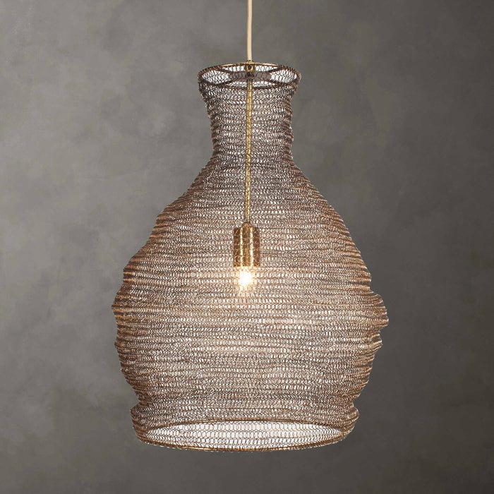 Murmur - Woven Brass 1 Light Pendant - Brass