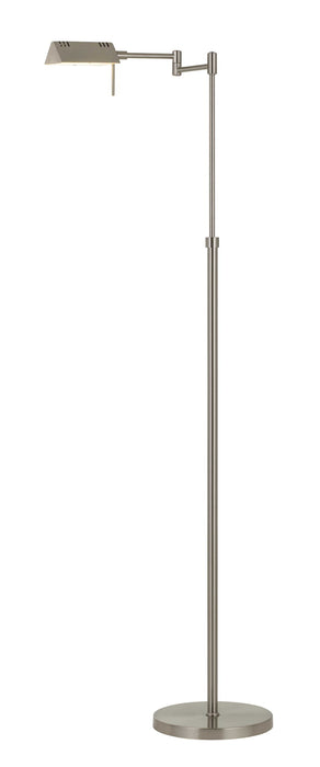 Clemson - 58.5" Height Metal Floor Lamp - Brushed Steel