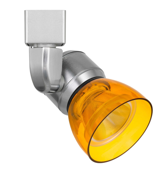 6.25" Height Metal Track Head - Brushed Steel & Amber