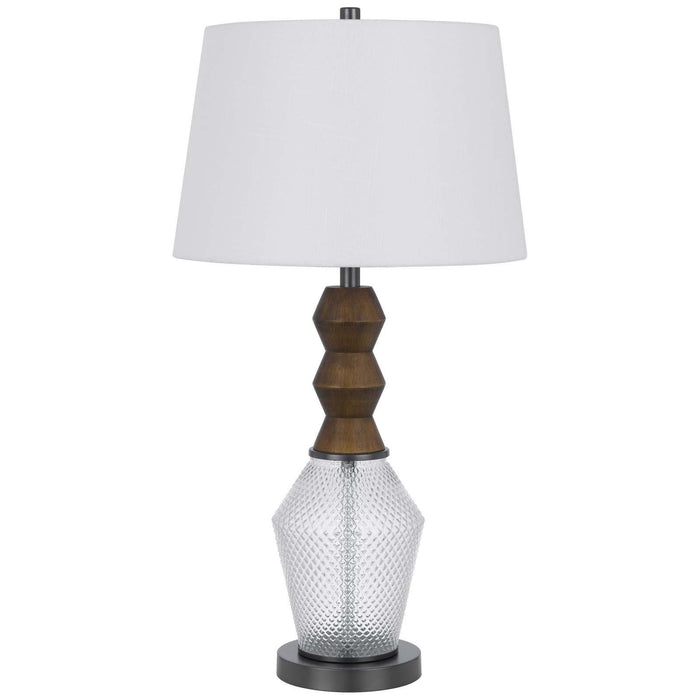 Harlan - 100W LED Metal / Glass Table Lamp - Dark Oak / Iron Gray