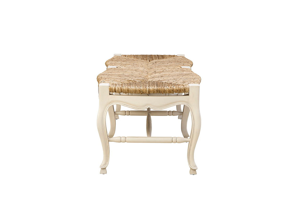 French - Backless Settee - White / Light Brown