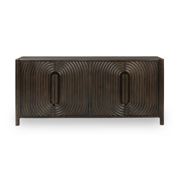Colson - Mango Wood 4 Door Cabinet - Dark Brown