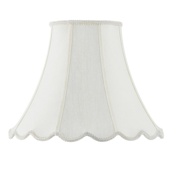 Piped Scallop Bell - 9.5" Height Fabric Shade - Eggshell