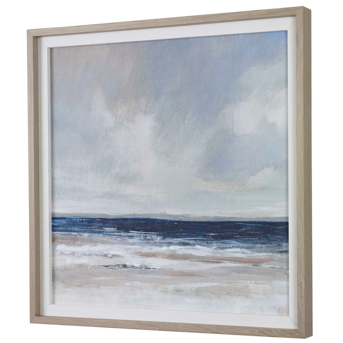 Distant Land - Framed Print - Blue