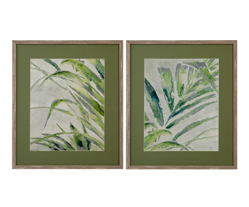 Green Palm II Framed Print - Green / Light Brown