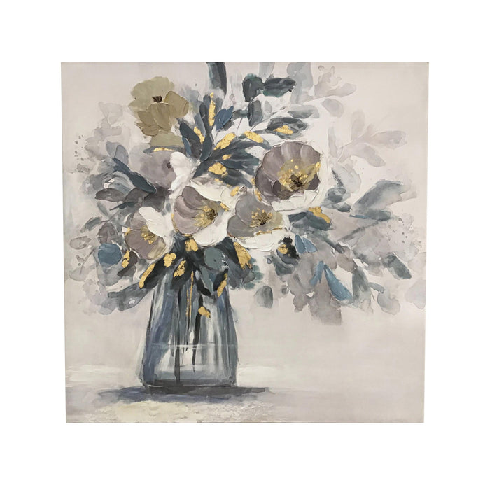 Chloe Canvas Art - Beige / Light Blue