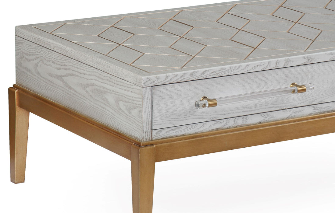 Perrine - Rectangle Cocktail Table - Silver / Gold