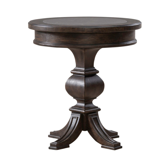 Paradise Valley - Round Chairside Table - Saddle Brown