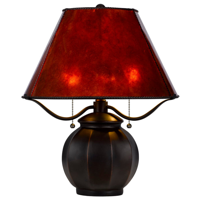 Indio - 19.5" Height Metal / Resin Table Lamp - Mica / Dark Amber