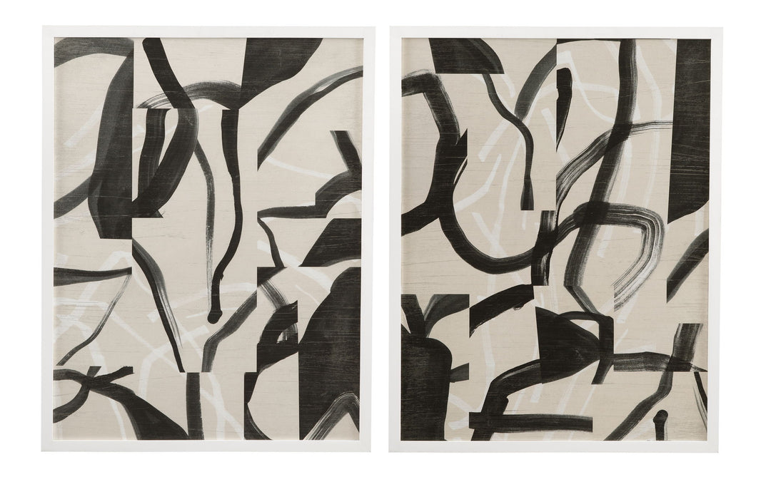 Ink Maze II Framed Print - Gray / Black