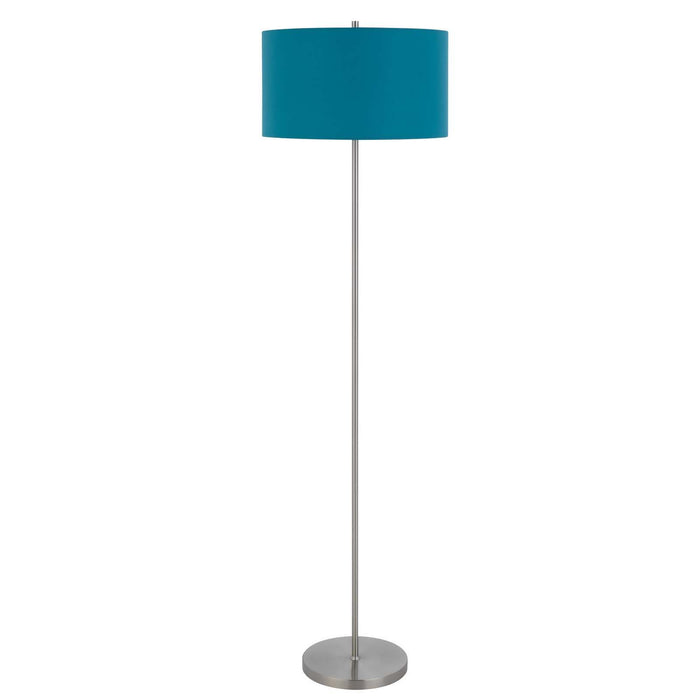 Cromwell - 58.75" Height Metal Floor Lamp - Aqua Blue / Brushed Steel