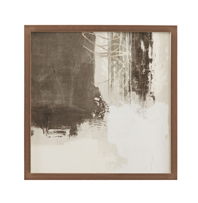 Neutral Contrast Section Framed Print - Beige / Dark Brown