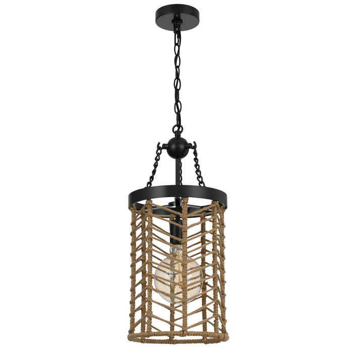 Lillington - 1 Light 22" Height Metal Pendant - Burlap / Black