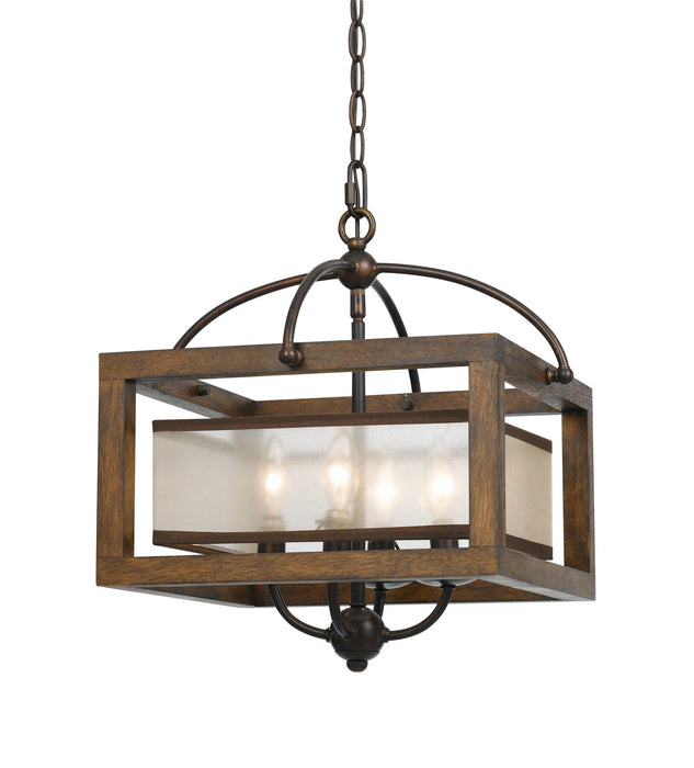 Semi Flush - 16" Height Four Light Semi Flush Pendant - Dark Bronze