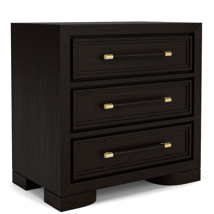 Lydia - 3 Drawer Nightstand - Dark Brown
