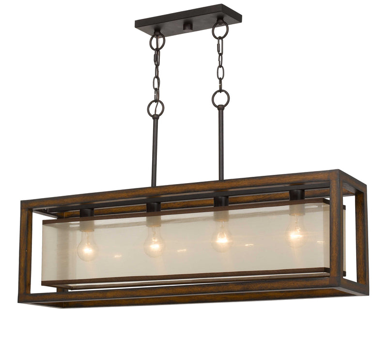 Mission - 21.5" Height Pine Wood and Metal Fixture - Wood