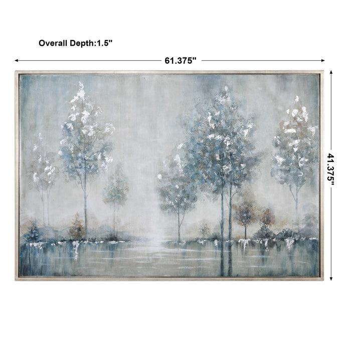 Walk In The Meadow - Landscape Art - Pearl Silver