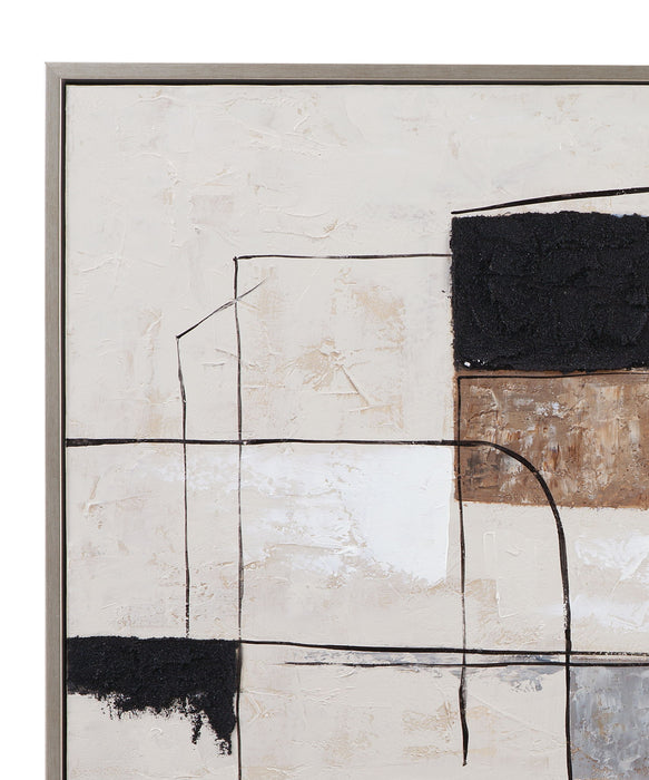 Quartershot Framed Canvas - Beige / Black