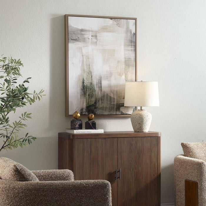 Subliminal Drift - Framed Modern Art - Black / Brown / Gray / Green / White