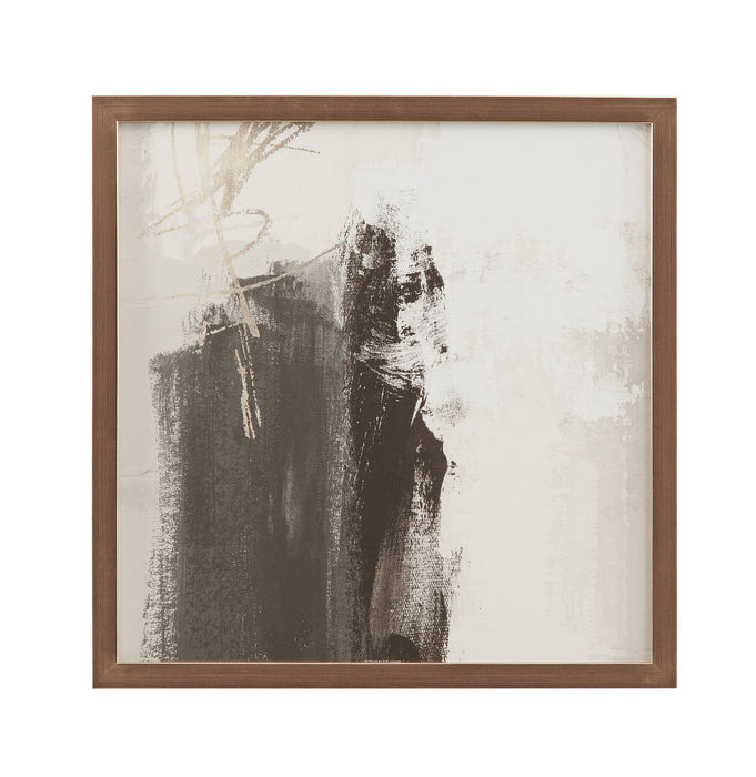 Neutral Contrast Brush Framed Print - Beige / Dark Brown