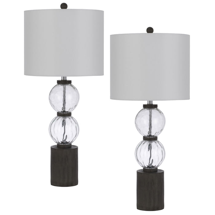 Mystic - 34.5" Height Glass / Resin Table Lamp (Set of 2) - Dark Oak