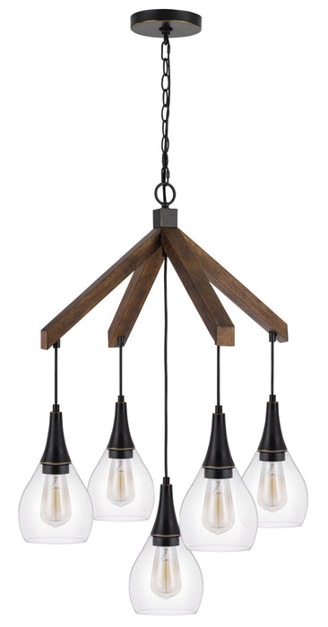 Watkins - Chandelier - Wood & Dark Bronze