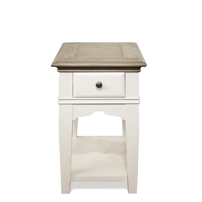 Myra - Chairside Table - Natural / Paperwhite