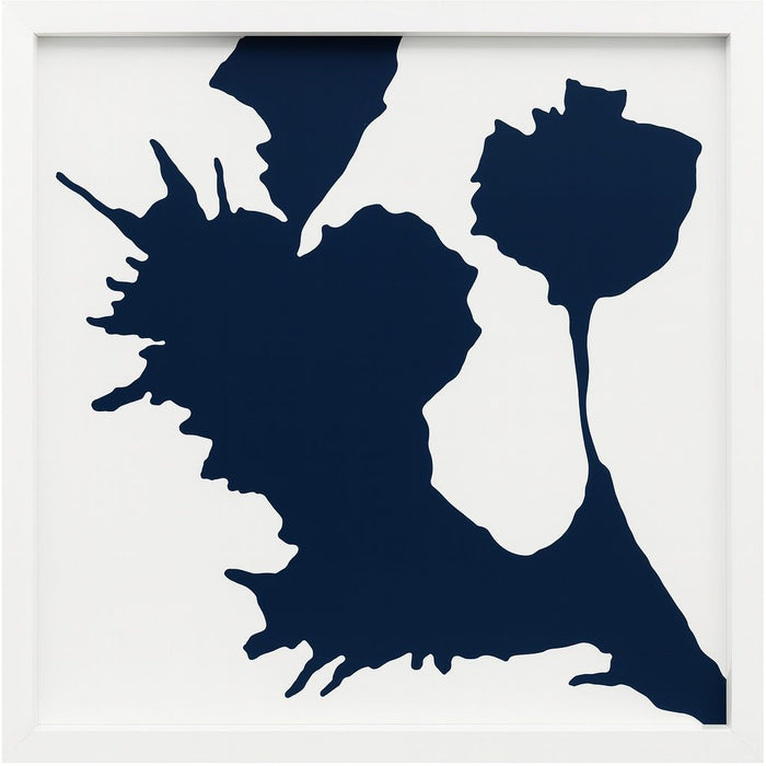 Vine Visions Spur Framed Print - Navy / White