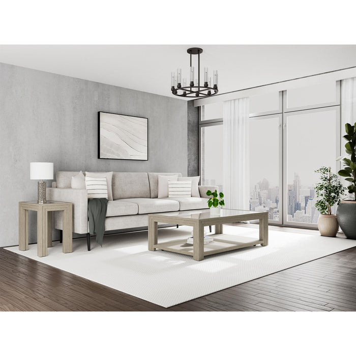 Wilde - Glass Top Chairside Table - Light Brown