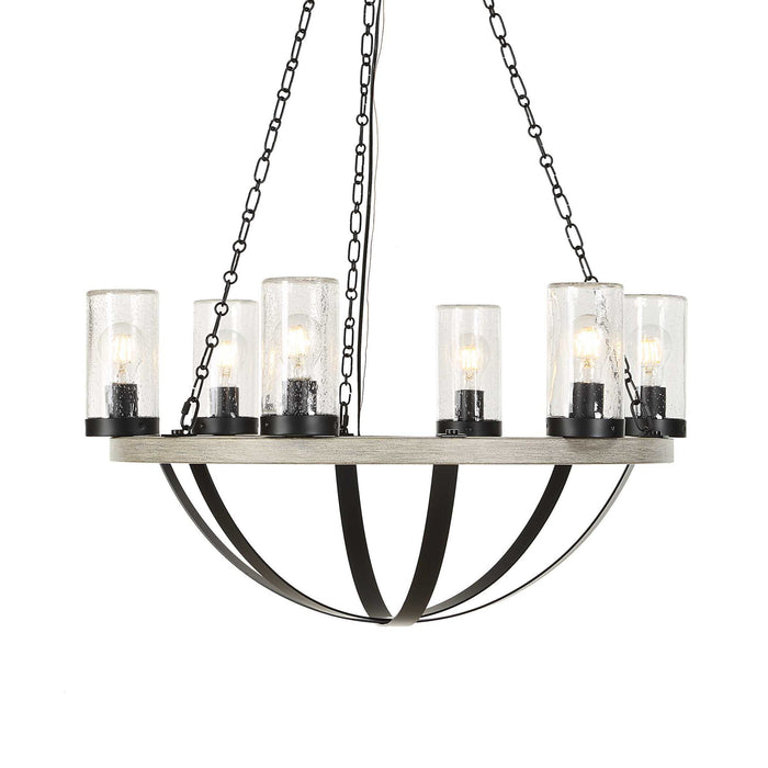 Edgecomb - 6 Light Indoor-Outdoor Chandelier - Black / Gray