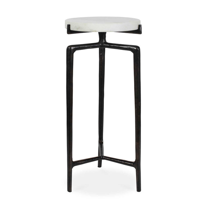 Tobias - Marble Slab Drink Table - Bronze / White