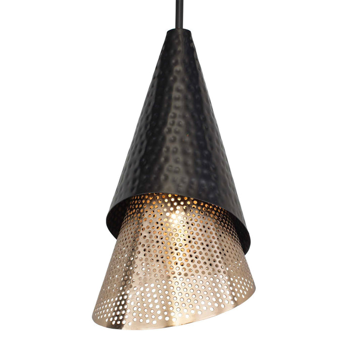 Apollo - 1 Light Mini Pendant - Black / Gold