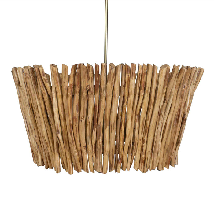 Rhea - 4 Light Wood Branch Chandelier - Woodtone
