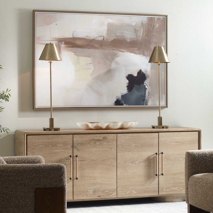 Bluster - Framed Abstract Canvas - Blue / Brown / Gray / Orange / Purple / White / Yellow