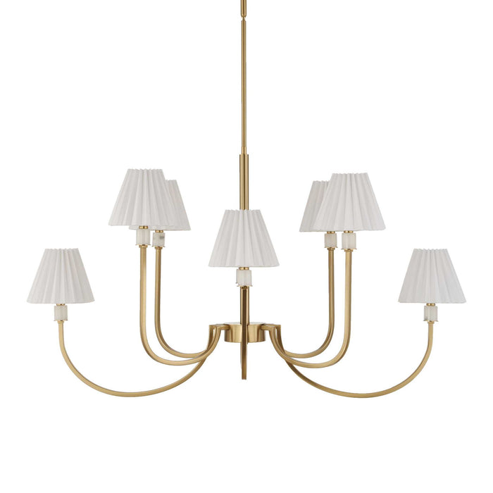 Poppins - 8 Light Brass Chandelier - White / Gold